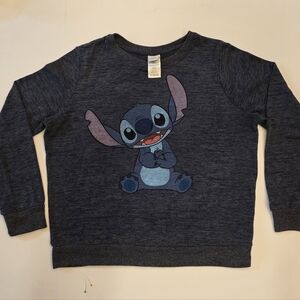 Disney Lilo Long Sleeve Pullover Sweater Heather Blue Long Sleeve Womens Size XL